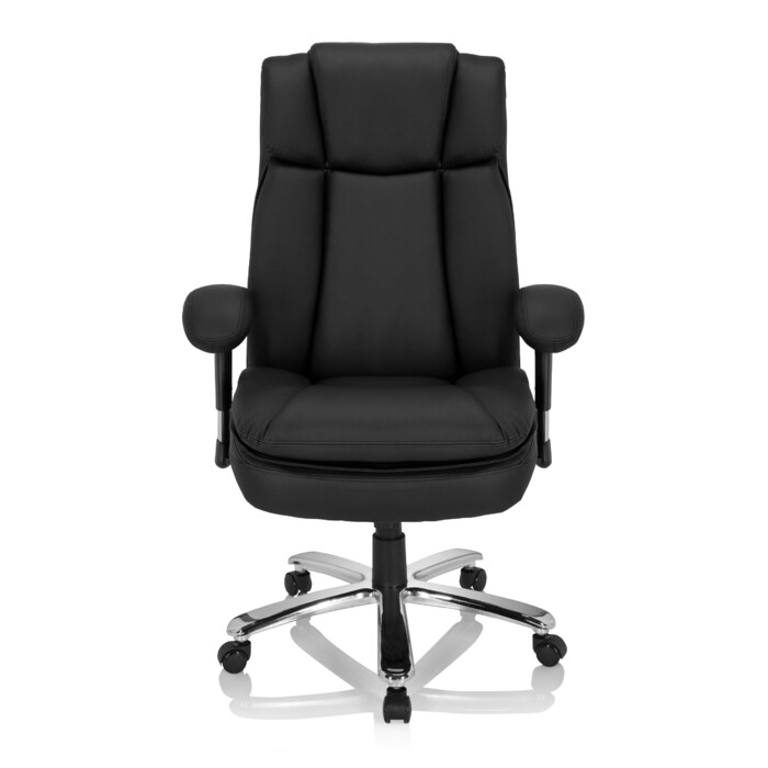 Крісло для важких навантажень / Офісне крісло BUILDER XXL з штучної шкіри чорного кольору hjh OFFICE