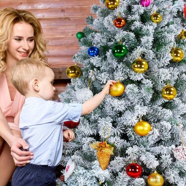 Штучна ялинка Yaheetech зі снігом 183 см (діаметр 120 см), 820 гілок, з металевим підставкою, швидкий монтаж, складана конструкція для Нового року