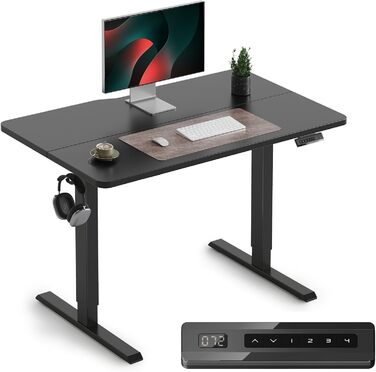 Електричний стіл Cubiker з регулюванням висоти, T-подійна металева ніжка, пам'ять налаштувань, антиколізійна система, біла стільниця