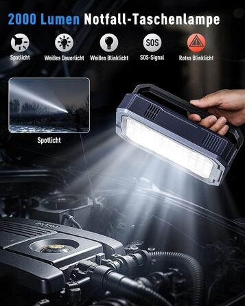 Powerbank-пусковий пристрій UTRAI 7000A з компресором та OBD-сканером. 2000 люмен LED, 160W DC, для бензинових та дизельних авто