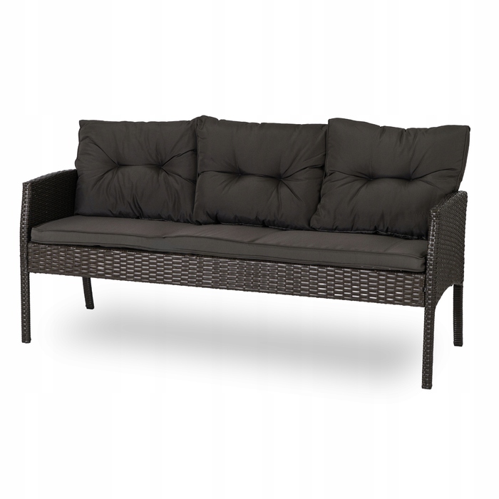 Комплект садових меблів із техноротанга MEBEL ELITE, чорний, 6 предметів