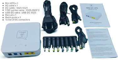 Mini UPS з внутрішньою батареєю високої ємності: 5V/9V/12V/PoE виходи для роутерів, камер, сигналізації