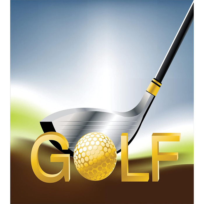 Набір підковдр для гольфу для односпальних ліжок, Sportive ActivityКлючка для гольфу, захист від кліщів для алергіків, підходить з наволочкою, (200 x 200 см - 70 x 50 см, гірчичний шоколад)
