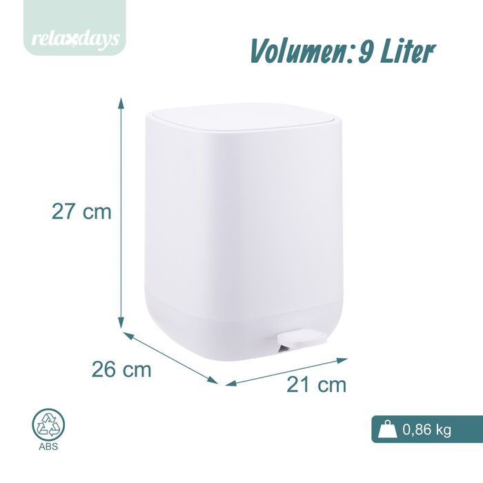 Відро для сміття Relaxdays, 9 літрів