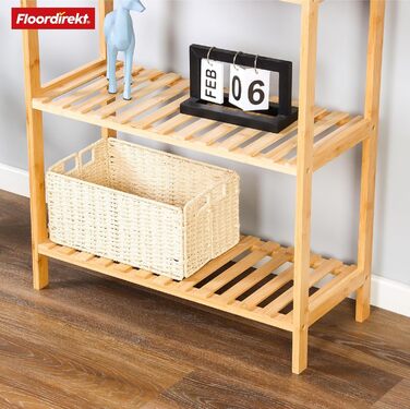Стильне дерев'яне стелаж Floordirekt Bambus Regal для ванної, спальні, вітальні (60 x 26 x 130 см)