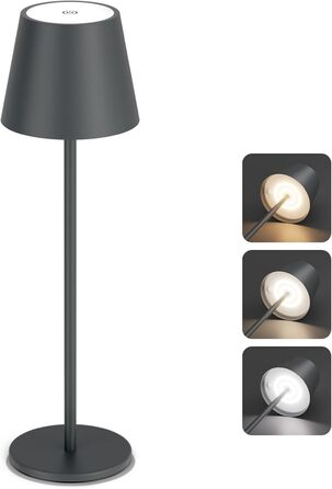 Aipsun LED настільна лампа акумуляторна, диммер, зелена, 5500mAh, IP54, для ресторану, спальні, бару. Регулювання кольору 2700K-6000K, матеріал: алюміній. 1 шт.