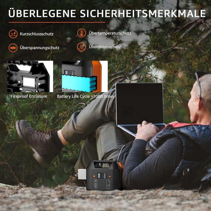 Портативна електростанція SinKeu 99Wh/150W: сонячний генератор з AC 230V, USB та виходом для запальнички, для кемпінгу, подорожей та як резервне джерело живлення (Black)