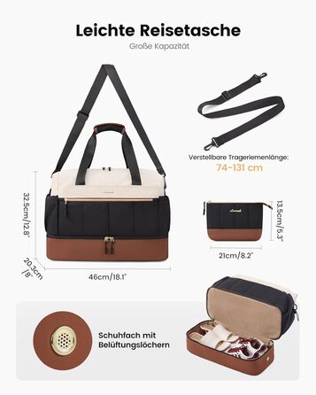 Сумка-трансформер LOVEVOOK для подорожей: легка, водонепроникна, 30L, з відділенням для взуття. Ідеальна для авіаперельотів, спортзалу та пологового будинку. (Бежевий+світло-зелений+оливковий)