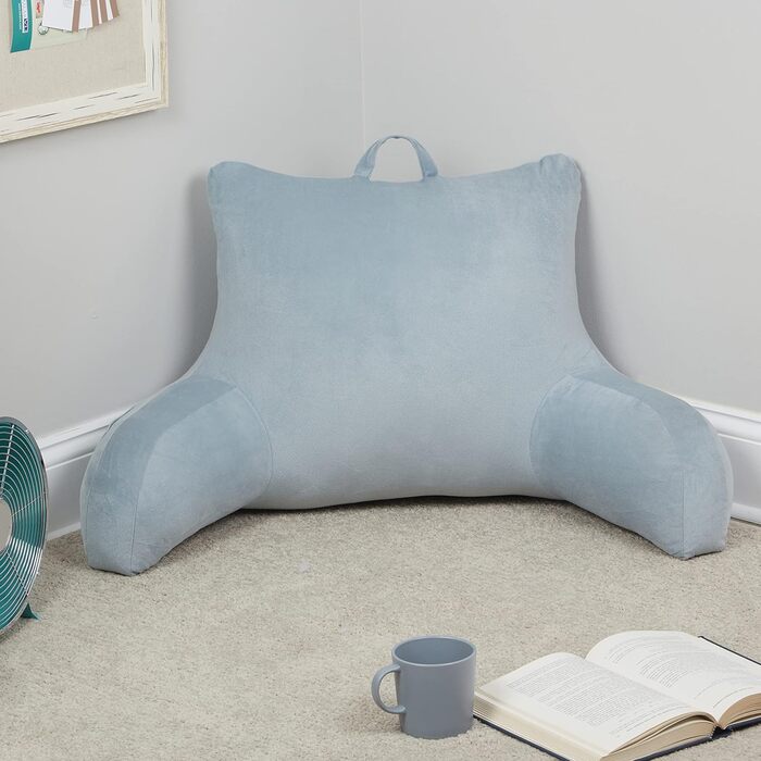 Підкладка на ліжко Klear Vu Velours з подушкою для підтримки спини, з кишенею та ручкою, Коко Браун (Сірий)