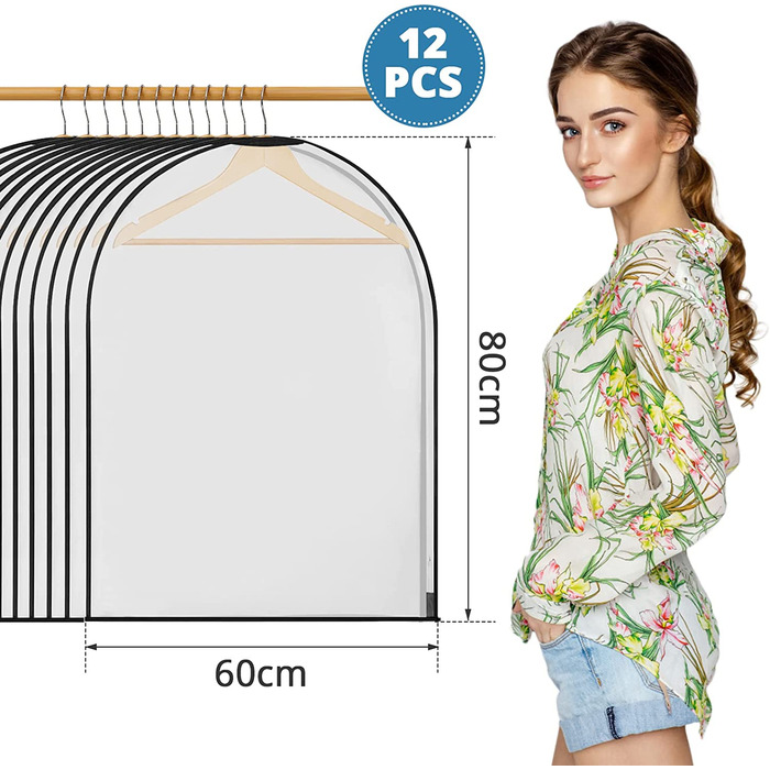 Чохли для одягу GARPROVM 12 шт 80х60 см матово-прозорі