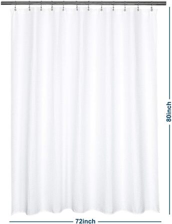 Шторка для душу Barossa Design Extra Langer, 183 x 203 см, білий, бавовна, важка тканина, для готелів та СПА