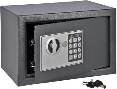 Сейф для дому з електронним замком та ключем, Haushalt International, 31 x 20 x 20 см, чорний