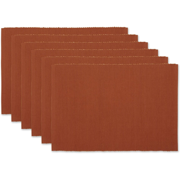 Набір скатертин DII Basic Everyday Gerippte, 6 шт., 33x48 см, 100% бавовна, блакитний