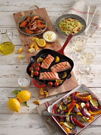 Сковорода-гриль Denby Halo 25 см, чавун, рубіново-червоний (25 см)