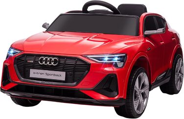 Дитячий електромобіль HOMCOM Audi E-tron 12V з пультом, ременем безпеки, музикою (MP3/USB/TF), для дітей 3-5 років, 3-5 км/год, червоний