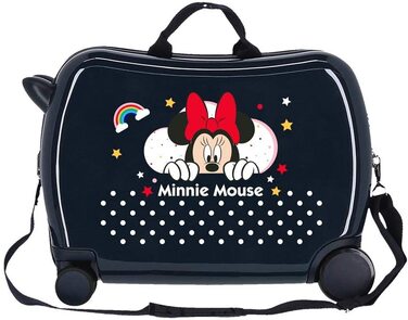 Дитячий валізу Disney Minnie Rainbow, синій, 50 х 38 х 20 см, жорсткий, з АБС-пластика, Бічна застібка з комбінацією цифр, 34 л, 2,98 кг