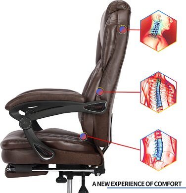 Керівницьке крісло KCREAM 9291 з підставкою для ніг до 250 кг коричневе