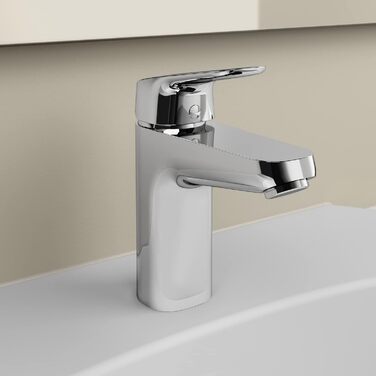 Змішувач настінний однолеверний Ideal Standard Ceraflex, витяжка 160 мм, регульовані S-з'єднання, водозберігаюча картридж CLICK, хром, висота виливу 95 мм