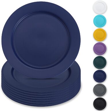 Набір пластикових тарілок Berglander 8 шт 25 см синій