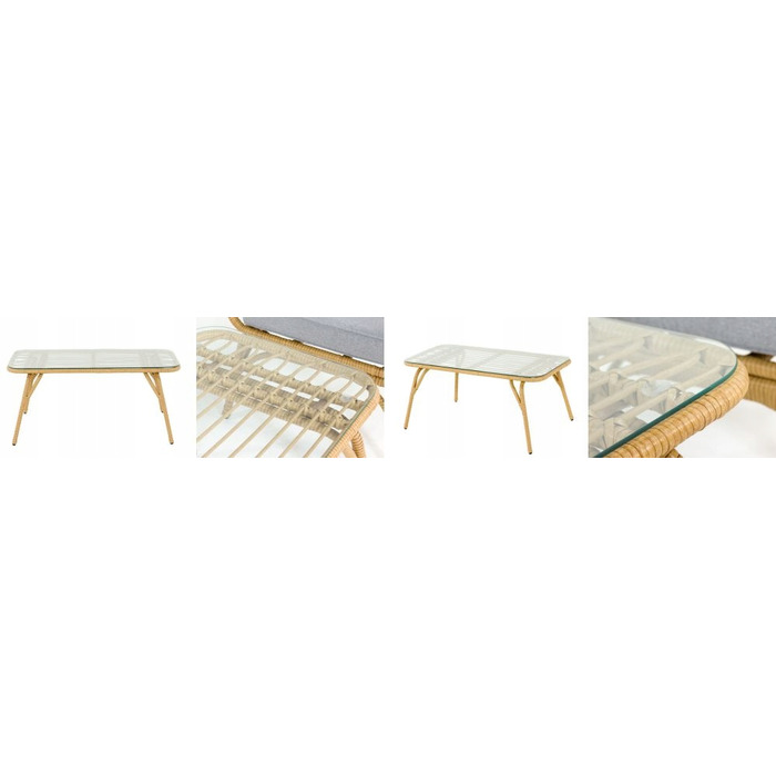 Комплект садових меблів Di Volio Teramo DV-052GF, техноротанг, бежевий, 4 предмети