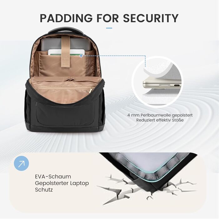 LOVEVOOK Рюкзак для жінок, чорний, 15.6 дюймів, водовідштовхуючий, з відділенням для ноутбука, для школи, університету, роботи