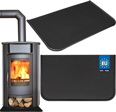 Підставка під камін KOTARBAU® з порошкового покриття, сталь, 30 x 50 см (Чорний)