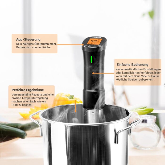 Inkbird Sous Vide Stick 1000 Вт, ISV-200W - су-від прилад з керуванням через додаток, 360° циркуляція, 0°C-90°C