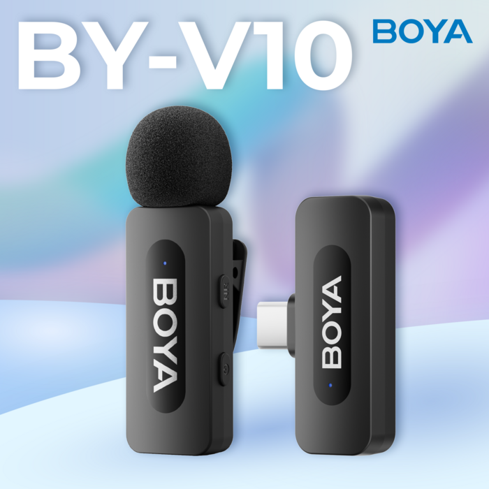 Бездротовий петличний мікрофон BOYA BY-V10 Type-C Black