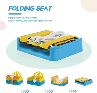 Дитяча гойдалка-шезлонґ 3-в-1 для дому та вулиці з металевим каркасом, для дітей від 6 місяців до 10 років (Жовта)