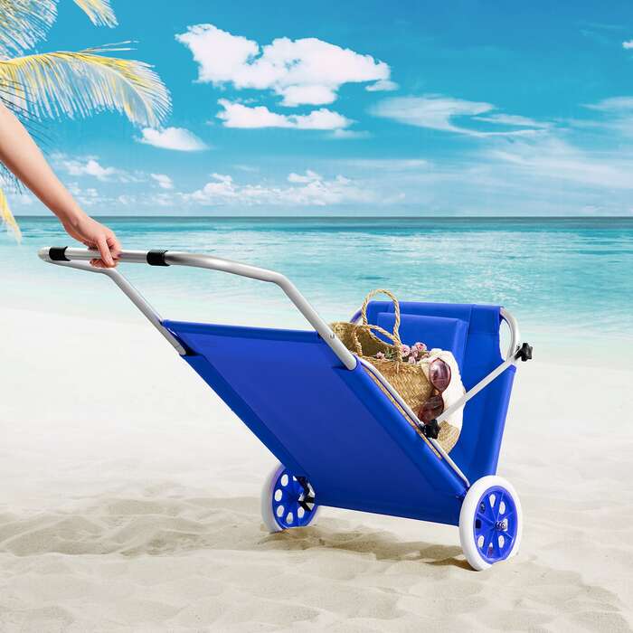 Шезлонг Crete Blue Alu з колесами