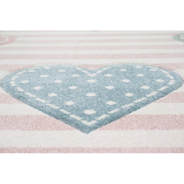 Килим-мрія Дитячий килим у формі серця килим для дитячої кімнати для дівчаток в рожево-фіолетово-зеленому кольорі (120 см круглий)