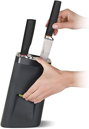 Набір ножів Joseph Joseph Lockblock з дитячою безпекою (6 ножів), нержавіюча сталь, 14 x 14 x 36 см, темно-сірий