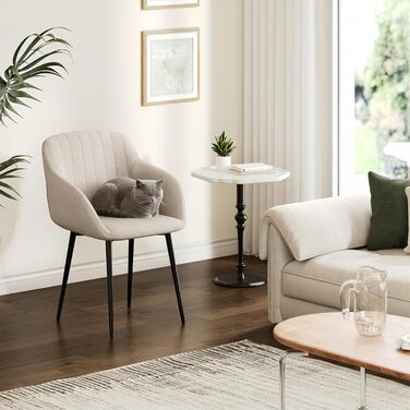 Набір з 4-х обідніх стільців у бежевому кольорі з підлокітниками, для кухні, вітальні, спальні