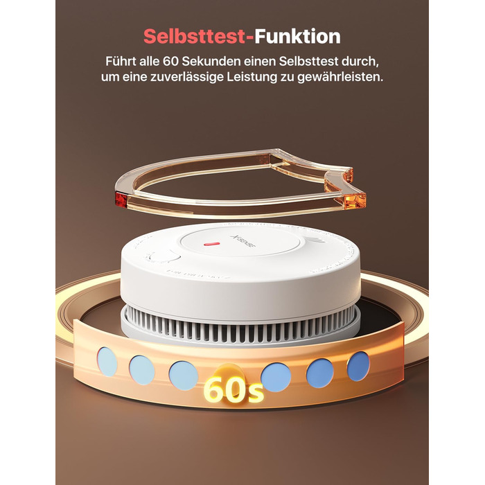 X-Sense Покращений димовий сповіщувач з батареєю на 10 років, фотоелектричний сенсор, сертифікований EN14604, SD2J0AX, набір 10 шт. Білий