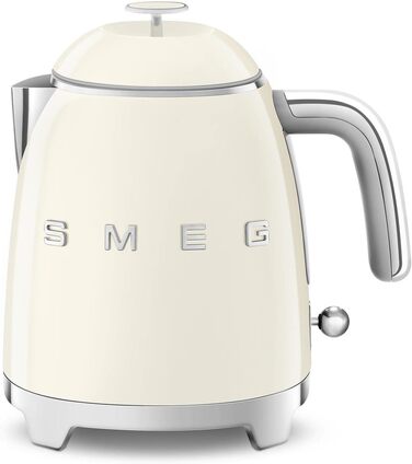 Електричний чайник Smeg KLF05CREU, 0.8 л, кремовий, з нержавіючої сталі, з автовимкненням та індикатором рівня води