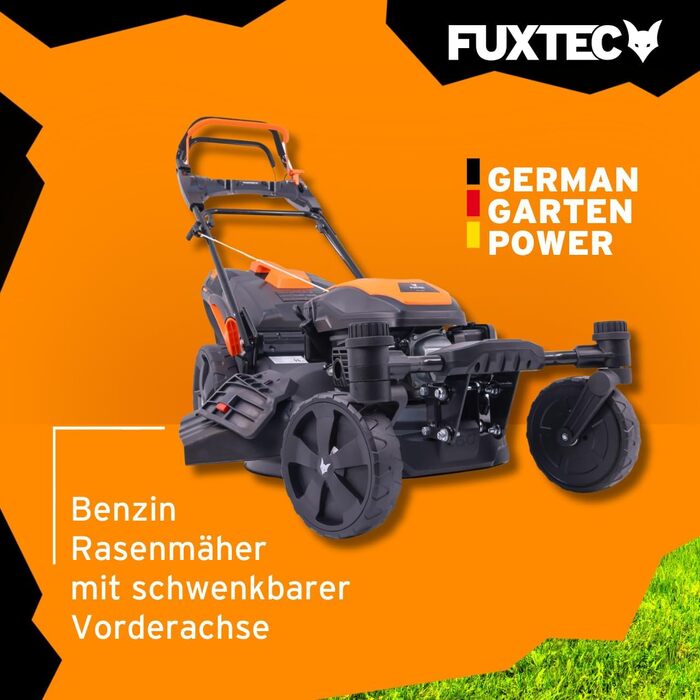 Бензиновий газонокосарка FUXTEC 4в1 FX-RM5196 з Edge-Cut, ширина косіння 51 см, 170 ccm, з приводом на задні колеса, 60л травозбірник
