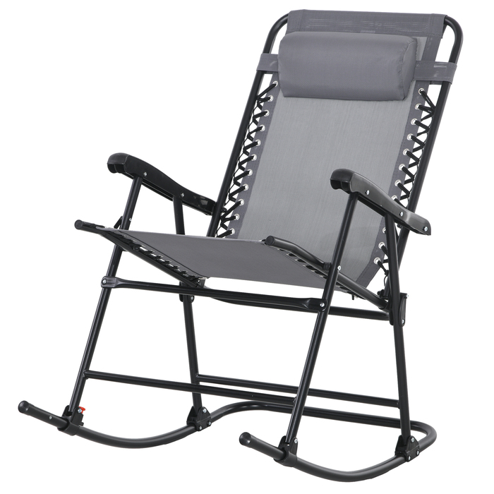 Зручне вуличне крісло-гойдалка, стійке до погодних умов, складане, з підголівником, витримує до 120 кг, світло-сірого кольору