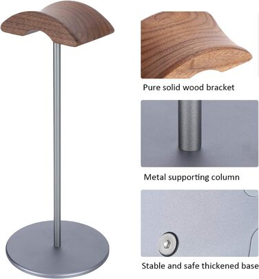 Підставка для навушників Cikonielf з натурального горіхового дерева та алюмінію