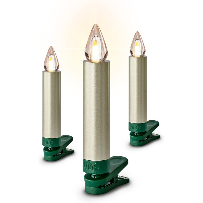 LED свічки для ялинки Lumix® SuperLight Flame, 6 шт., 9 см, тепле біле світло, розширений набір