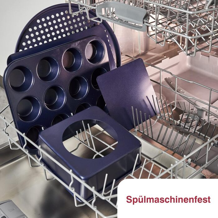 Форма для випічки Zyliss E980194 Springform, з антипригарним покриттям, з вуглецевої сталі, темно-синього кольору, з плоскою основою, для маленьких тортів, з гарантією 5 років