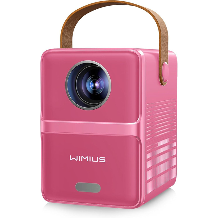 Портативний проєктор Mini Beamer 4K з WiFi 6, Bluetooth, Dolby Audio та підтримкою Netflix. Компактний проєктор з автофокусом, вертикальною корекцією трапеції та інтегрованими додатками (рожевий)