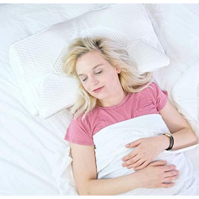 Ортопедична подушка Elviros з Memory Foam для сну на боці, підтримка шиї, зменшує біль у шиї та плечах, 64 x 12,5/10,5 x 38 см