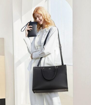 Сумка для ноутбука 17 дюймів LOVEVOOK: жіноча сумка-шоппер, робоча/шкільна сумка, велика сумочка на плече, чорна