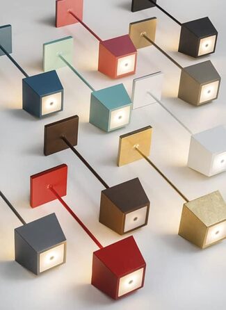 Лампа настільна LED ROSSINI ILLUMINAZIONE Siesta з USB, сенсорне управління, диммування, IP54, для внутрішнього та зовнішнього використання, 37 см, 2.2 Вт, тепле світло 2700K, 200 lm, 9 годин роботи (Corten)