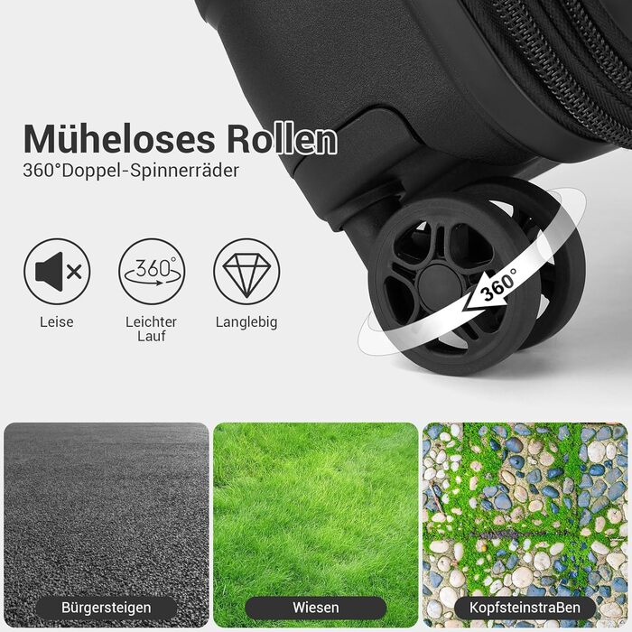 Чохол KONO середнього розміру з жорсткою оболонкою, PP-матеріал, розширюваний, легкий, з 4 спін-колесами, тримачем для напоїв та TSA замком (Зелений, L). Розмір: середній.