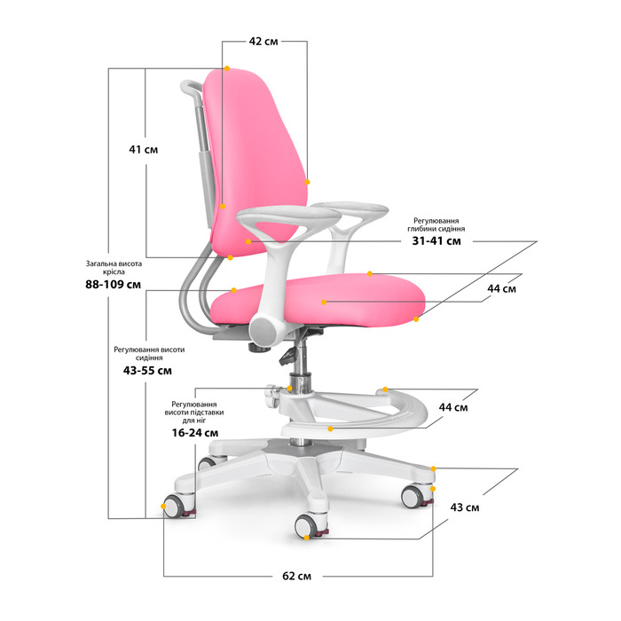 Дитяче крісло Evo-Kids Mio Ergo Pink (арт.Y-507 KP)