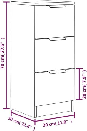 Сервант Комод Credenza 30x30x70см Інженерний Дерево (Чорний)