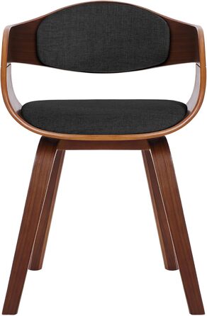 Обідній стілець CLP Kingston: ергономічний, з дерев'яним каркасом, 150 кг, горіх/темно-сірий