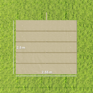 Тент для перголи 3x3 м, вмотуючий, з дренажними отворами, стійкий до погодних умов, поліестер, бежевий