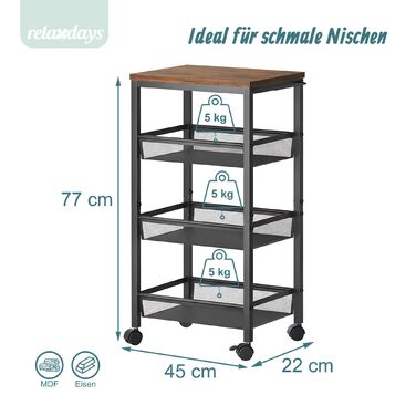 Органайзер Relaxdays для ванної кімнати з 4 ярусами